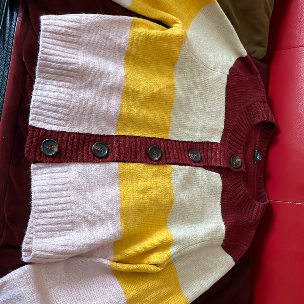 Multiple colored button up cardigan